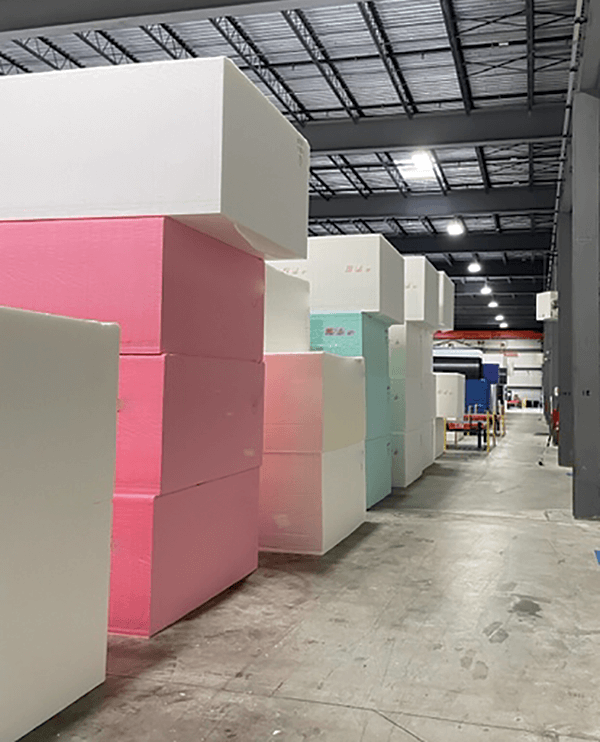 Future Foam offers a range of production-ready foam blocks, poured to customers’ unique specifications.